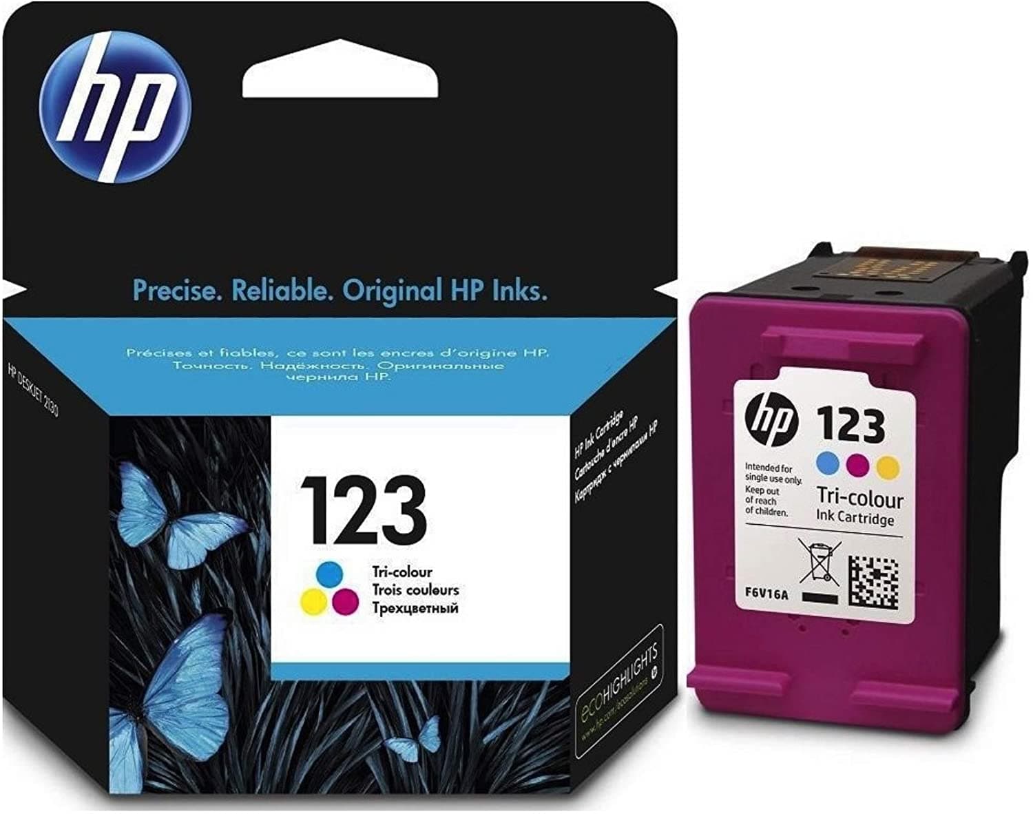 HP 123 Tri-color Original Ink Cartridge Cyan/Magenta/Yellow
