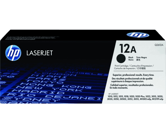 HP 12A Original LaserJet Toner Cartridge Q2612A - Black
