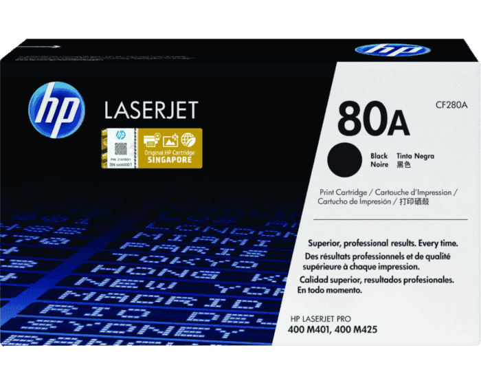 HP 80A Original LaserJet Toner Cartridge CF280A Black