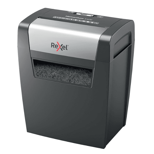 Rexel Momentum X406 Cross-Cut Paper Shredder 6 Sheet P-4 Security