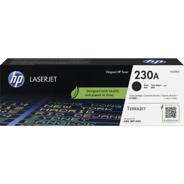 HP 230A Black LaserJet Toner Cartridge – TerraJet Technology, 2000‑Page Yield, W2300A
