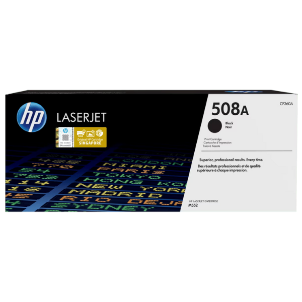 HP 508A Black Original LaserJet Toner Cartridge CF360A – 6000‑Page Yield, JetIntelligence Performance